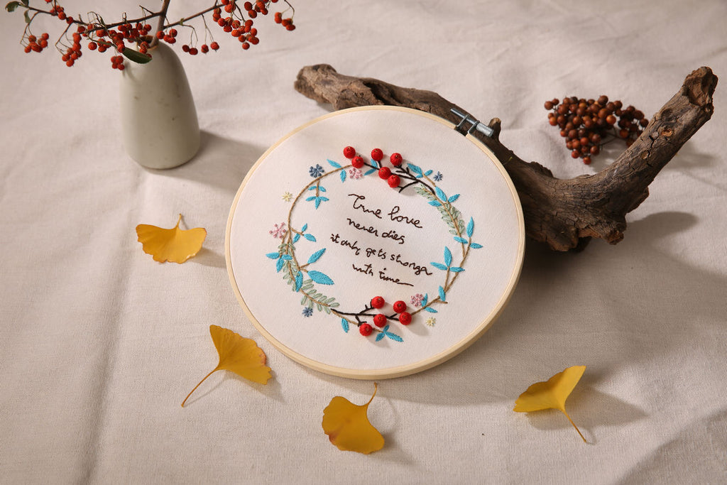 Broderie tissu bricolage Flower and Grass Material Pack Kit de couture