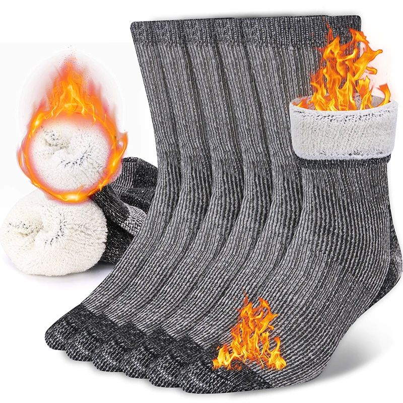 Chaussettes chaudes épaissies de laine ronde pour hommes et femmes