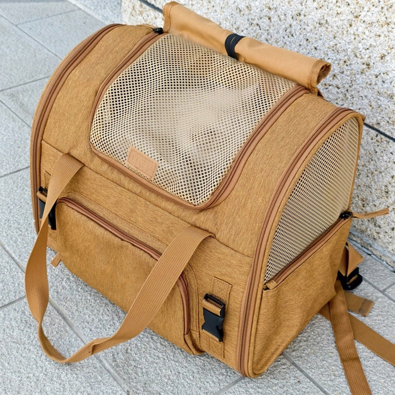 Sac à dos portatif pour animaux de compagnie à deux épaules extensibles pour les sorties