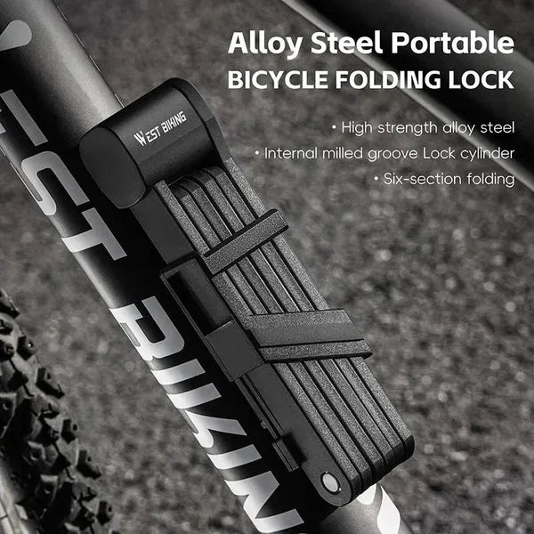 Verrouillage de pliage de vélo 2 clés 87cm de haute sécurité alliage de verrouillage en acier pour VTT vélo de route E-Bike A