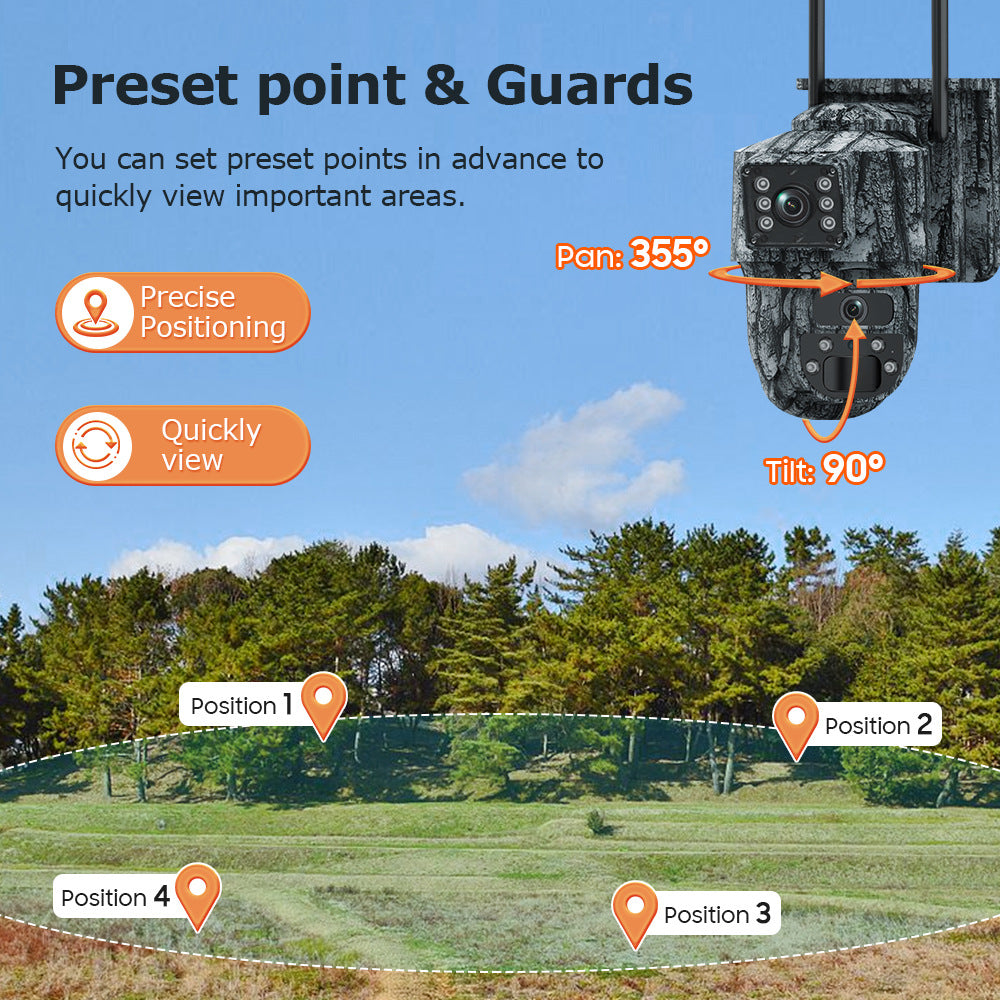Caméra de surveillance solaire 6MP HD double écran