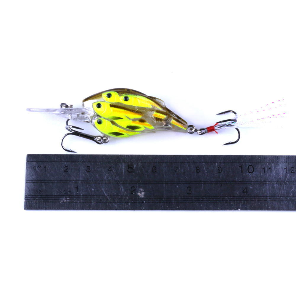 Fish Feather Hook Rock Lure Tossing Sea Fishing Water Floating Hard Bait