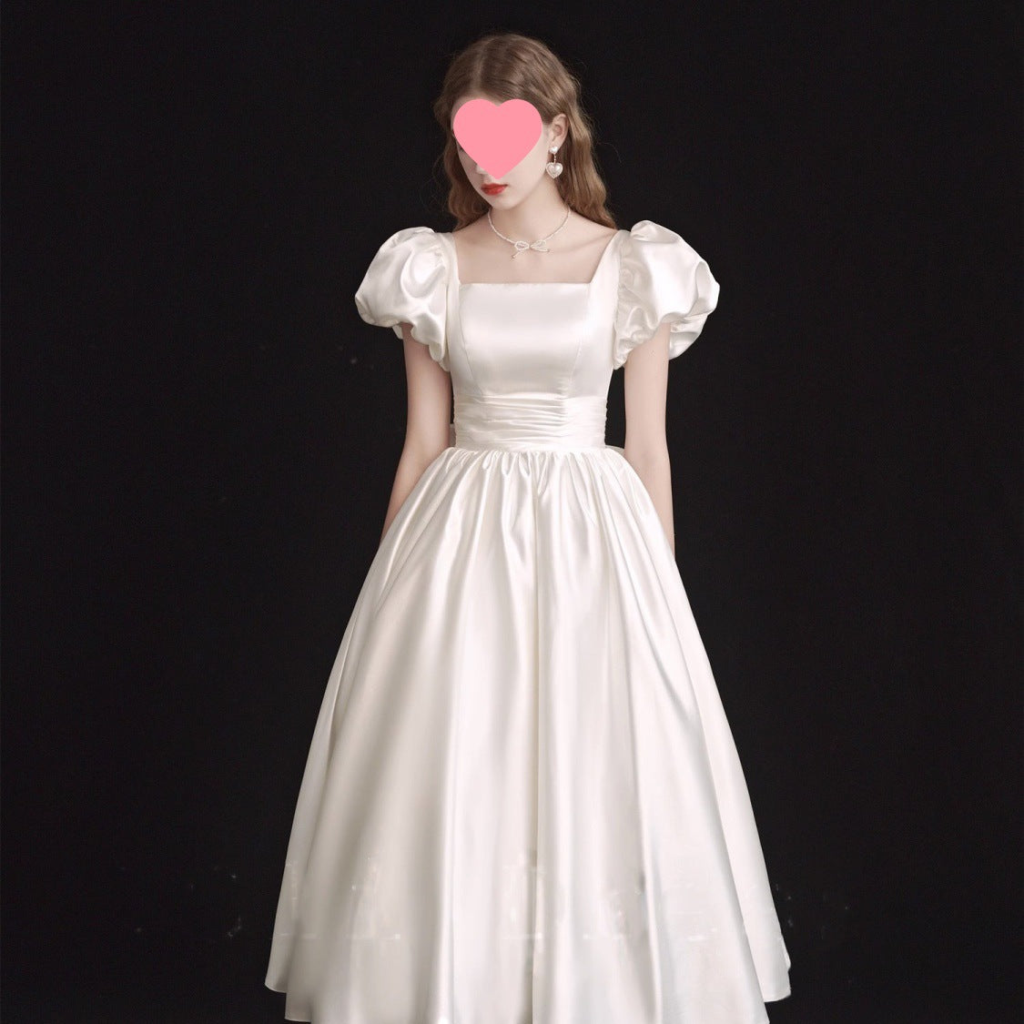 Robe de mariée légère française Satin Vintage Trip Shoot Robe de mariée