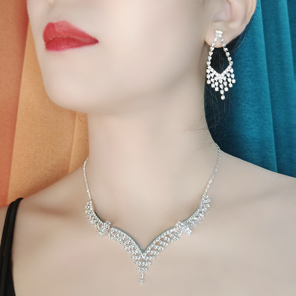 Ensemble de bijoux pour femmes en forme de V CZ 3Pcs