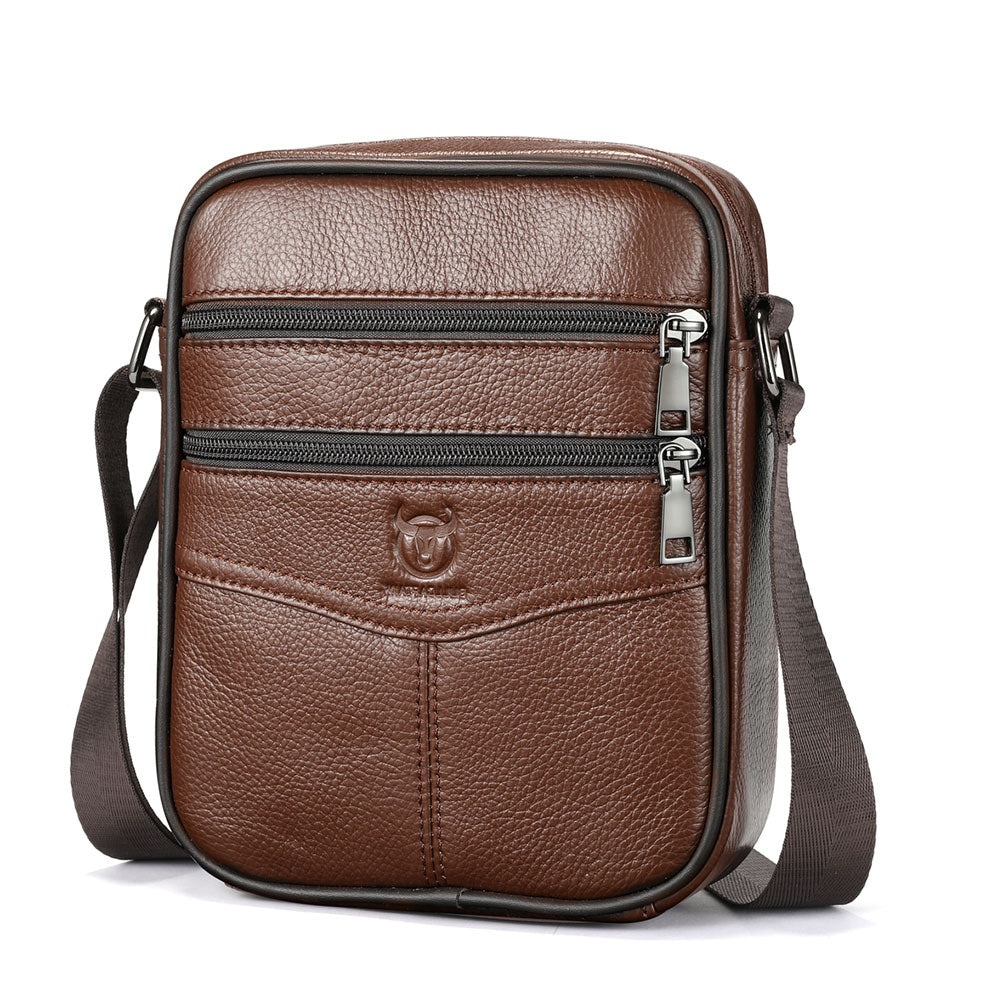 Sac croisé à épaule unique en cuir à grains supérieurs avec une sensation premium
