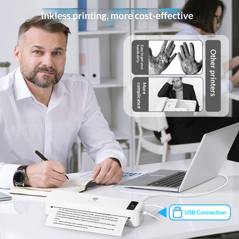 M835 Thermique A4 Mini Bureau Imprimante Bluetooth sans encre portable
