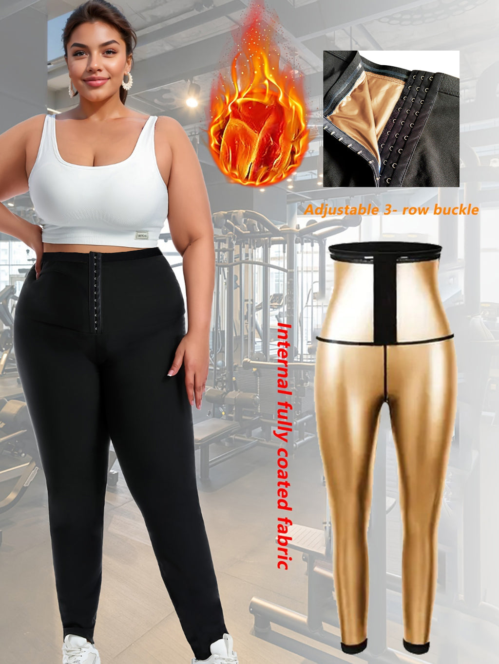 Sauna Leggings Combinaisons pour femmes Sweat Pantalons Haute Compression Slimming Thermo Waist Tr