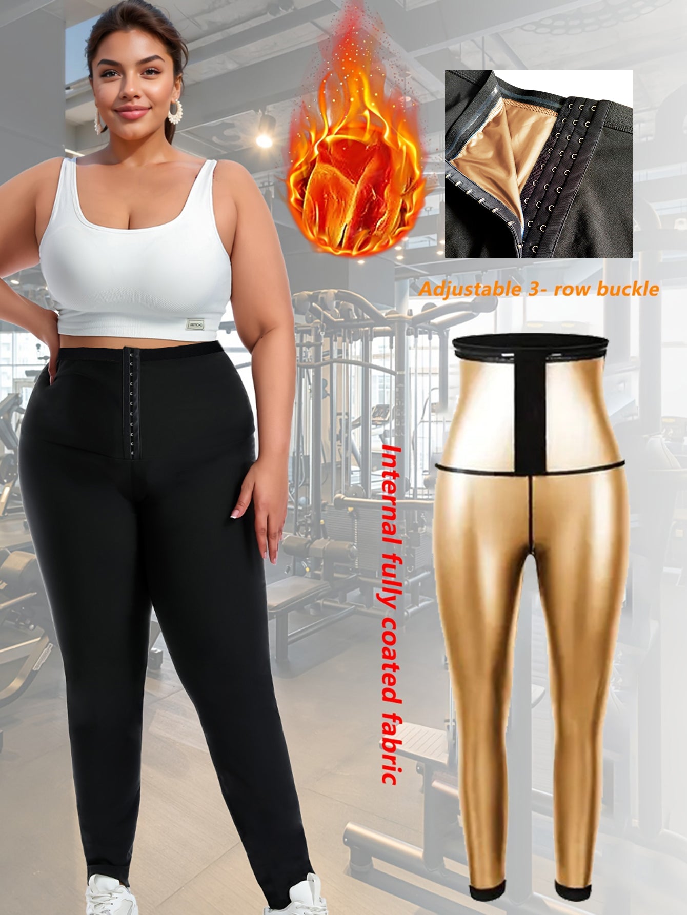 Sauna Leggings Combinaisons pour femmes Sweat Pantalons Haute Compression Slimming Thermo Waist Tr