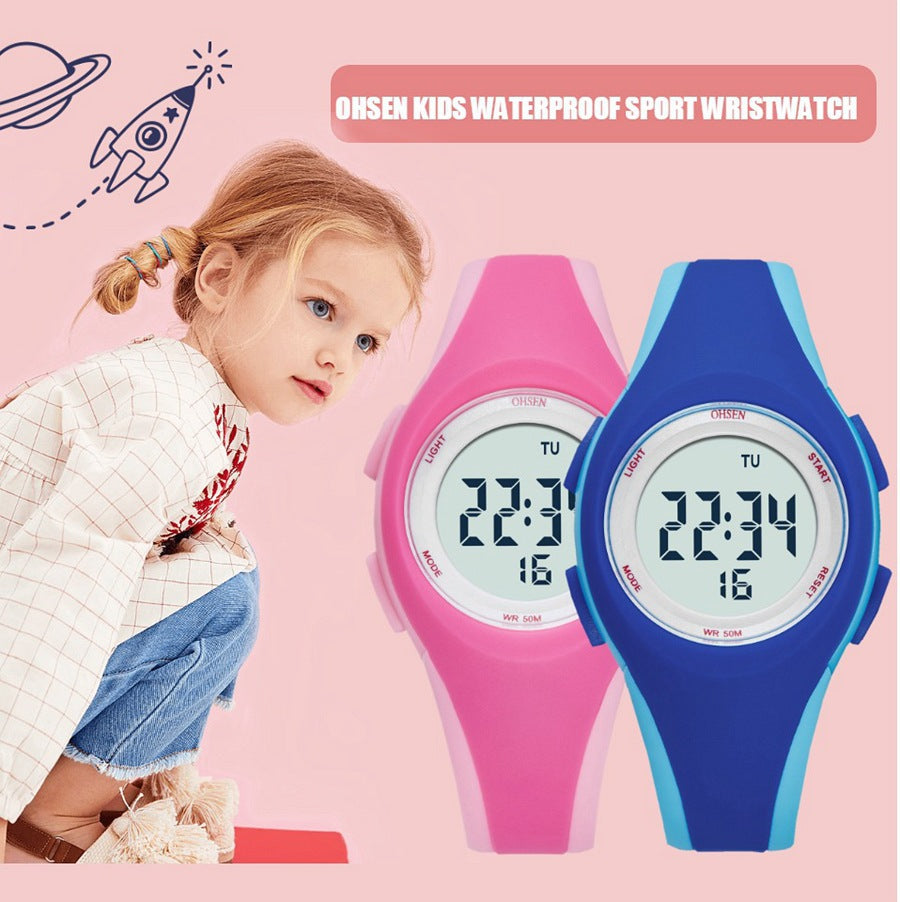 Montre électronique multifonctionnelle étanche pour enfants