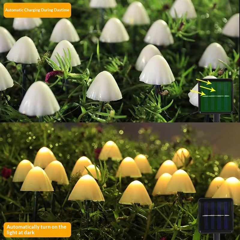 Lumières de chemin de champignons à LED à énergie solaire