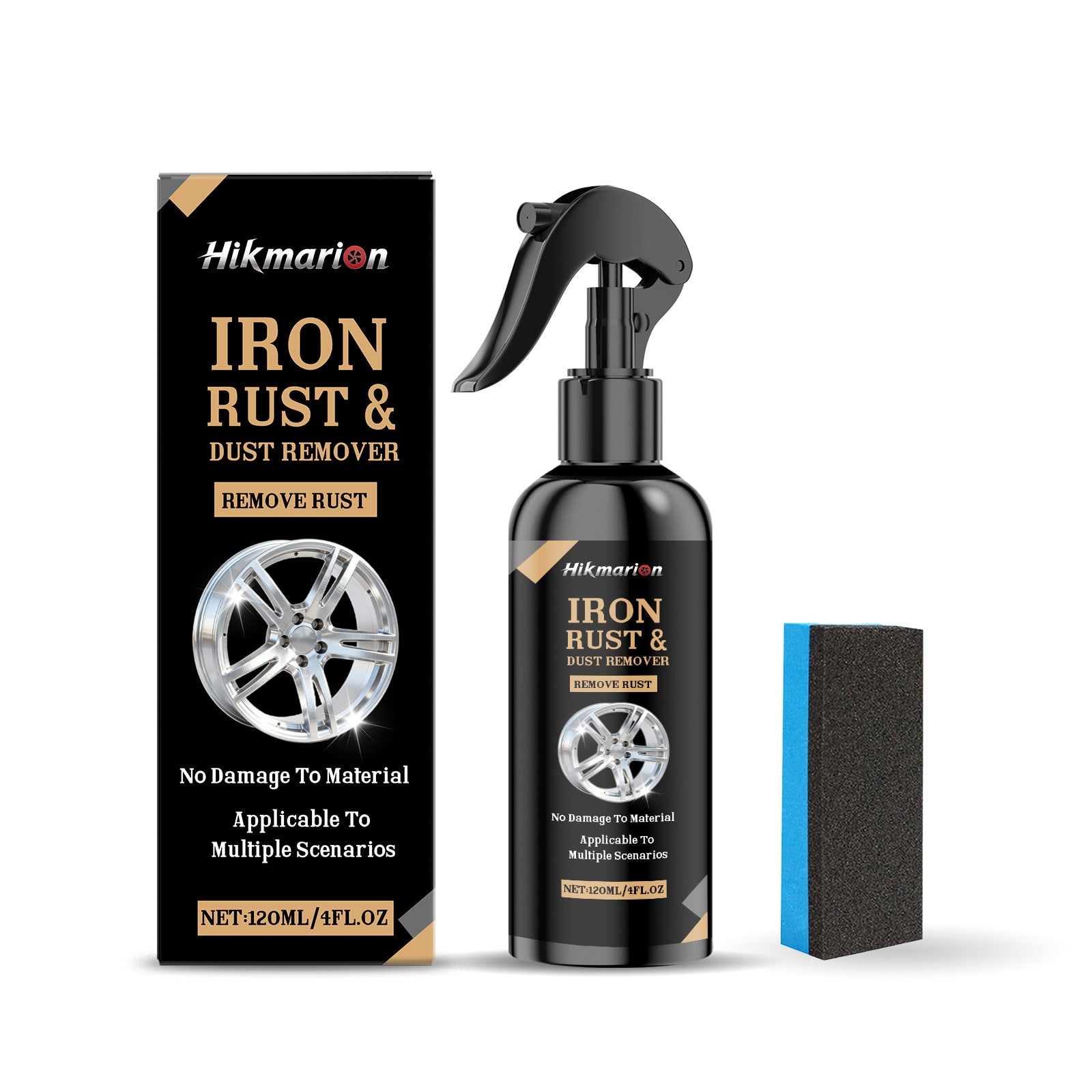 Vaporisateur d'élimination de la rouille de roue Hikmarion Nettoie efficacement les écharpes de rouille métallique doucement sans barrage