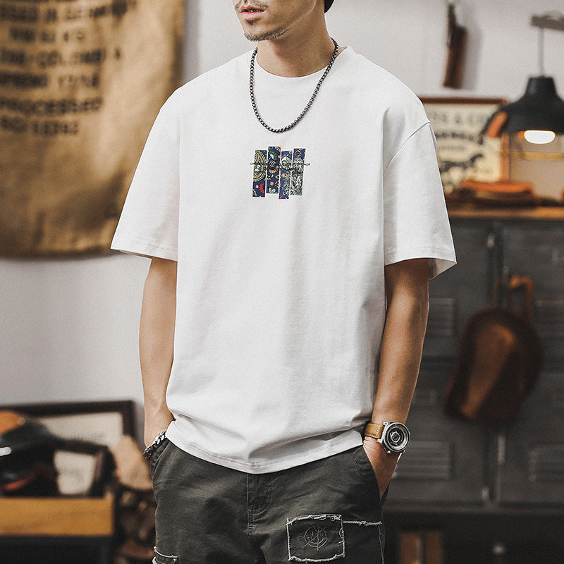 T-shirt vintage homme style américain T-shirt à manches courtes