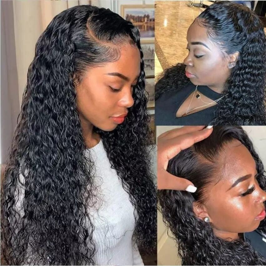 Bandeau synthétique mode avec cheveux bouclés longs noirs