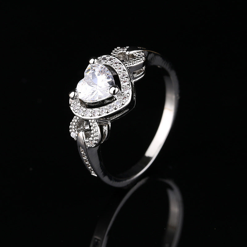 Bague de mariage rouge en forme de coeur pour femmes Bracelet personnalisé