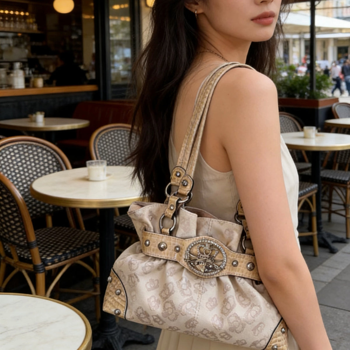 Sac de bowling plissé pour femmes