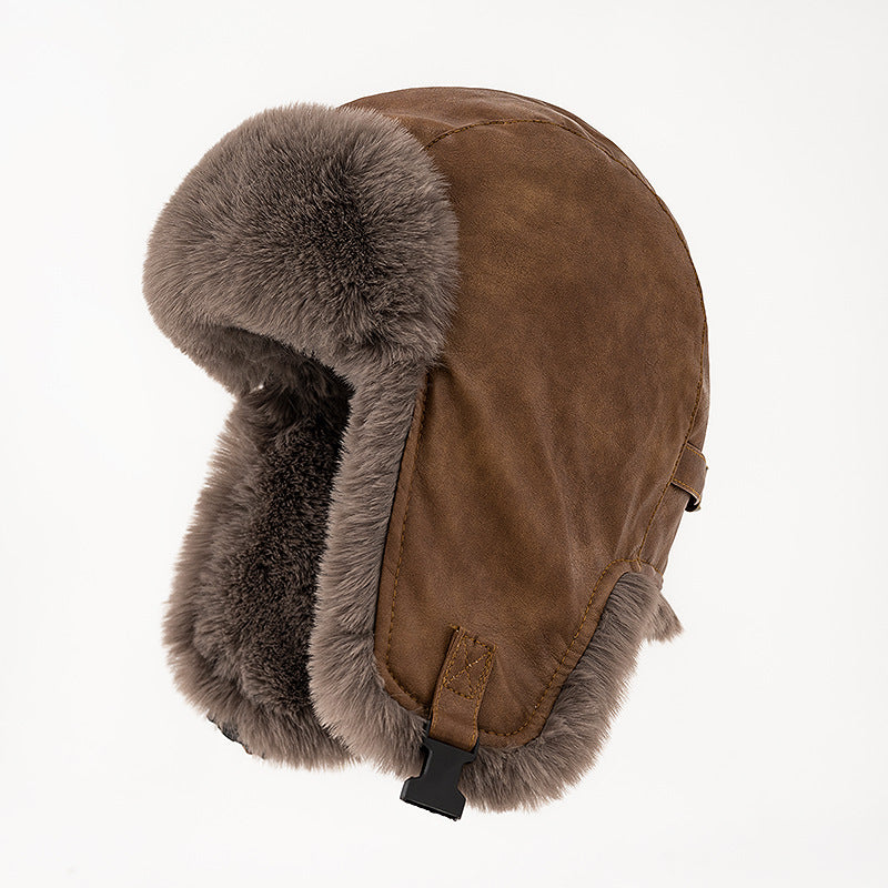 Chapeau de protection de l'oreille chaude de style pilote épais