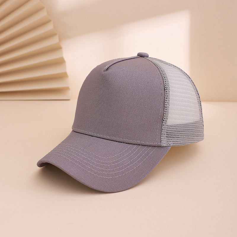 Solid-color Patchwork Mesh Respirant Soft-top Trendy et Simple Style Cap de baseball Suitab