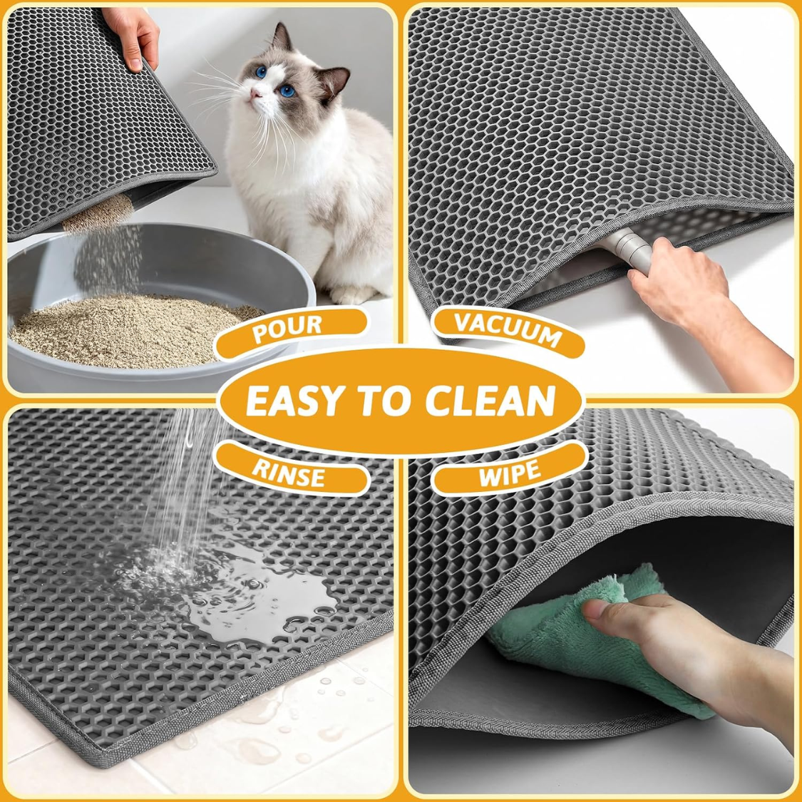 Double-layer waterproof cat litter mat