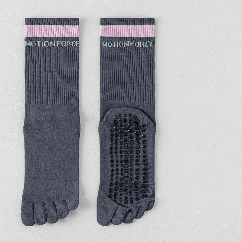 SpringSummer Chaussettes à cinq doigts pour le yoga et Pilates en couleurs vives pour les femmes