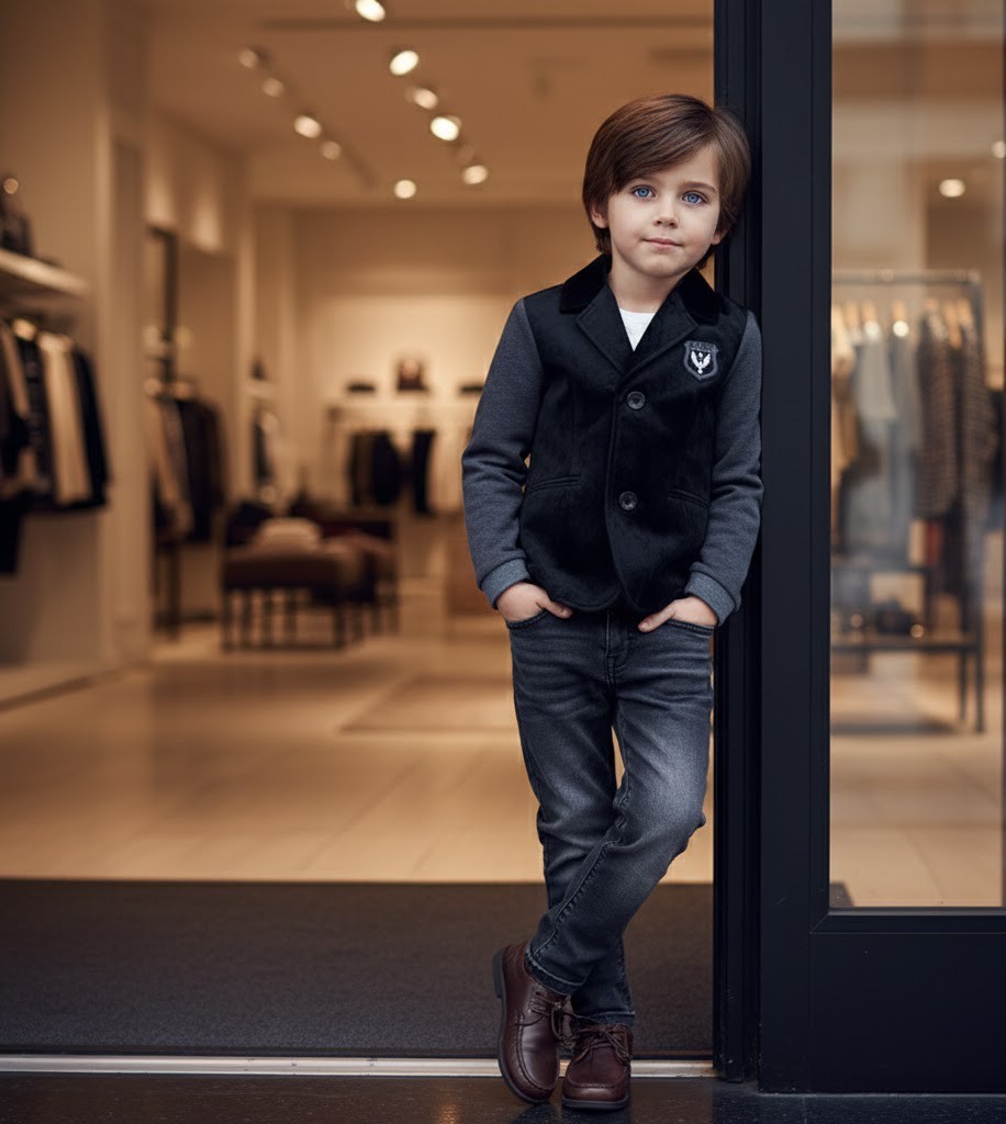 Garçons de printemps Velvet Blazer Veste Enfants costume formel Coat Fête de mariage 3-7Y
