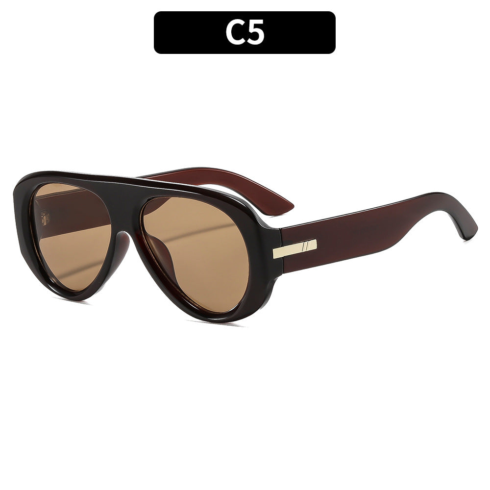 Lunettes de soleil rétro élégantes surdimensionnées Aviator
