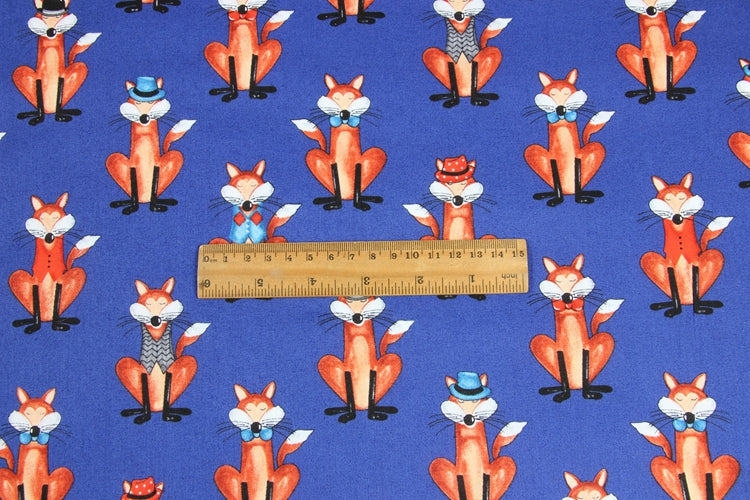 Tissu de coton uni Style nordique Animal Fox imprimé bricolage à la main