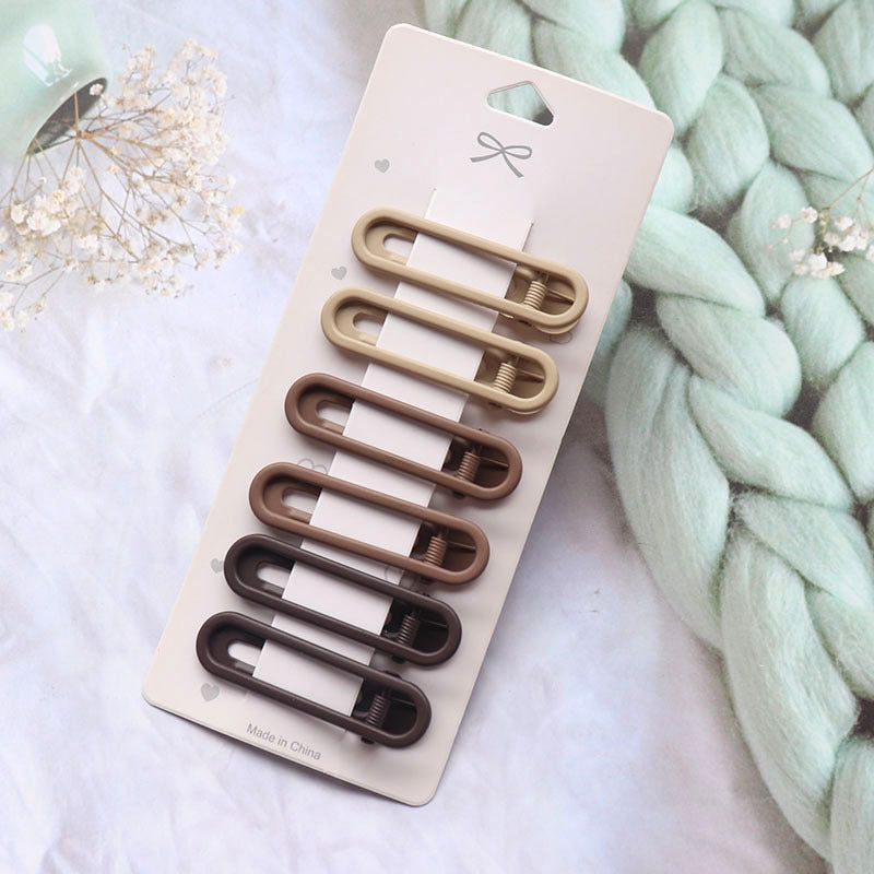 Coffee Color Series Barrettes Girl Side Clip Duckbill Clip Internet Célébrité