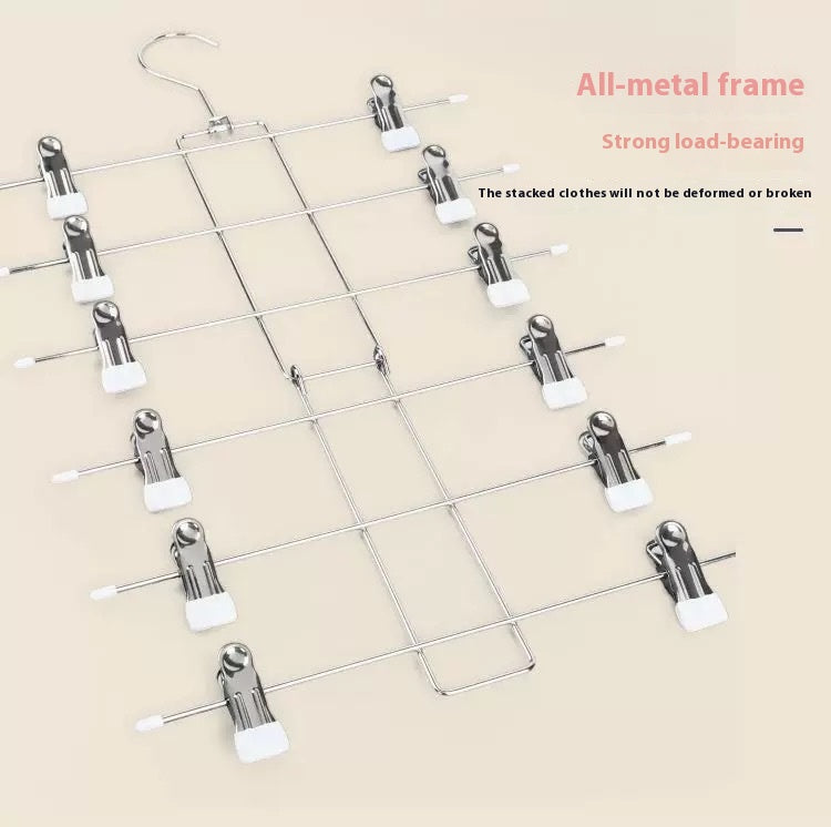 Pantskirt multifonctions Clip entreposage ménager Hanger invisible en acier inoxydable Multi-la