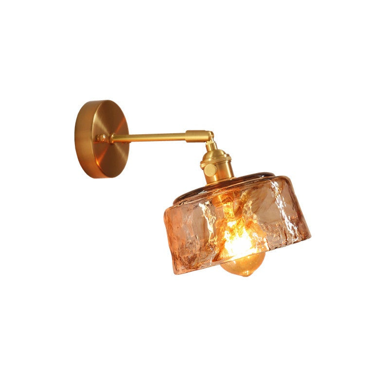 Sconce murale en verre rétro en laiton de style japonais