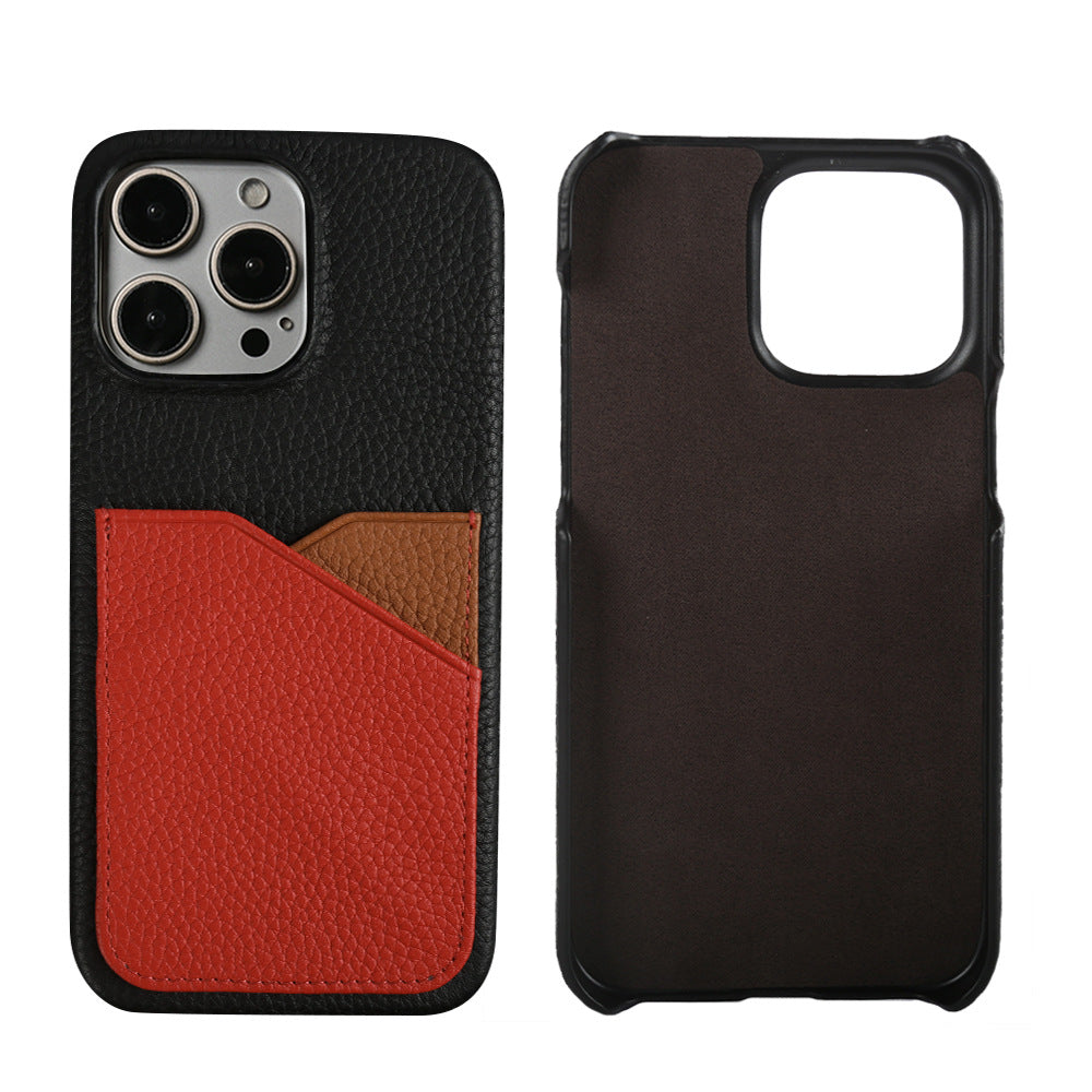 Boîte de téléphone en cuir couleur de la carte