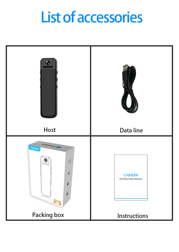 Caméra caméra HD retour Clip-on enregistreur magnétique