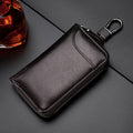 Sac à clés en cuir souple simple pour les hommes