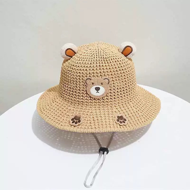 Ours Chapeau de paille résistant au soleil Chapeau de soleil respirant Baby Travel