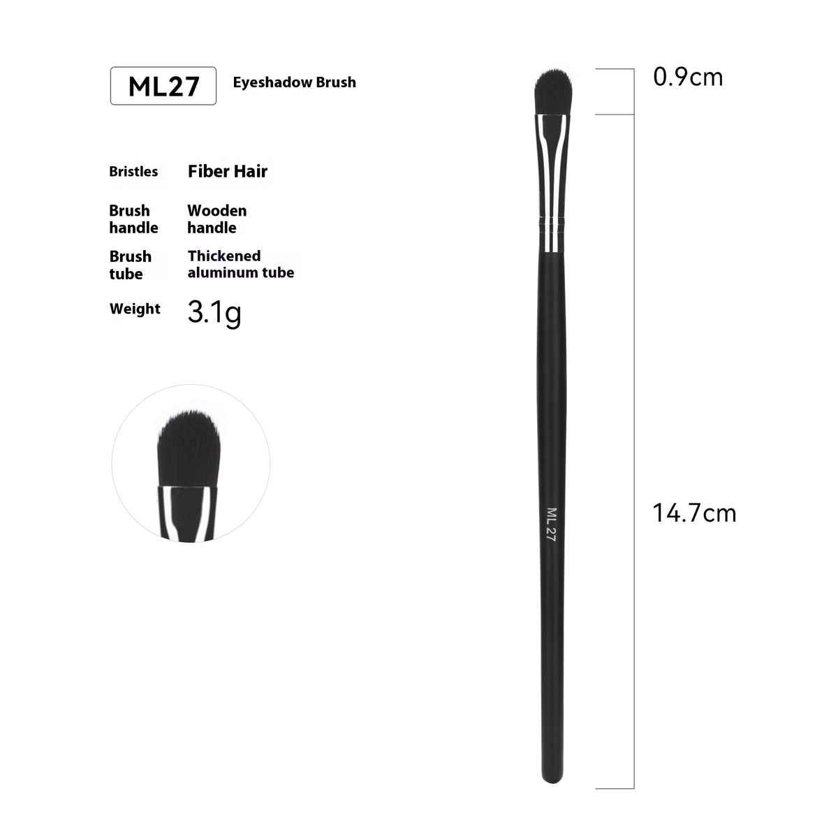 Vente Amazon Can Bulk 32 PCs Brush Suit Brush simple maquillage Sac en cuir avec poignée en bois