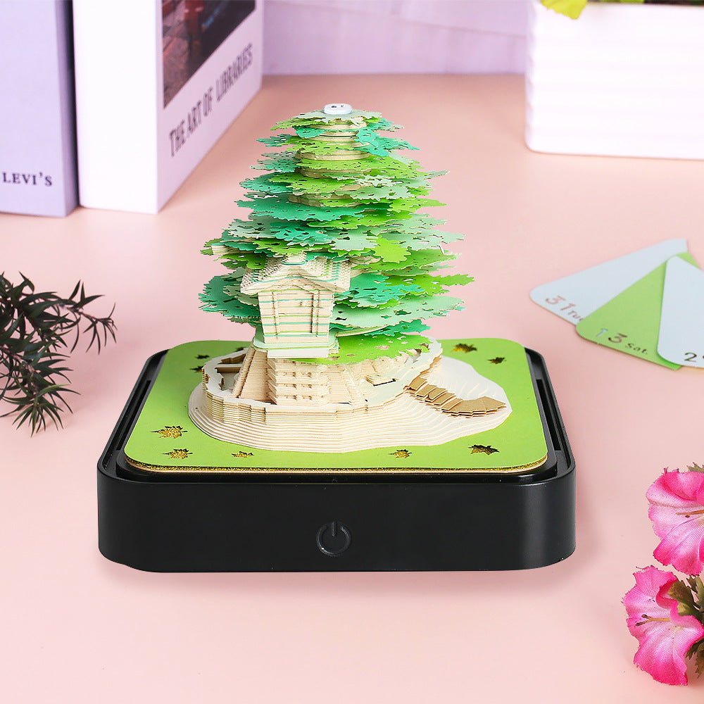 Calendrier de la Terre Lumière Panoramique 3d Créativité en trois dimensions Carving Desk Calendrier