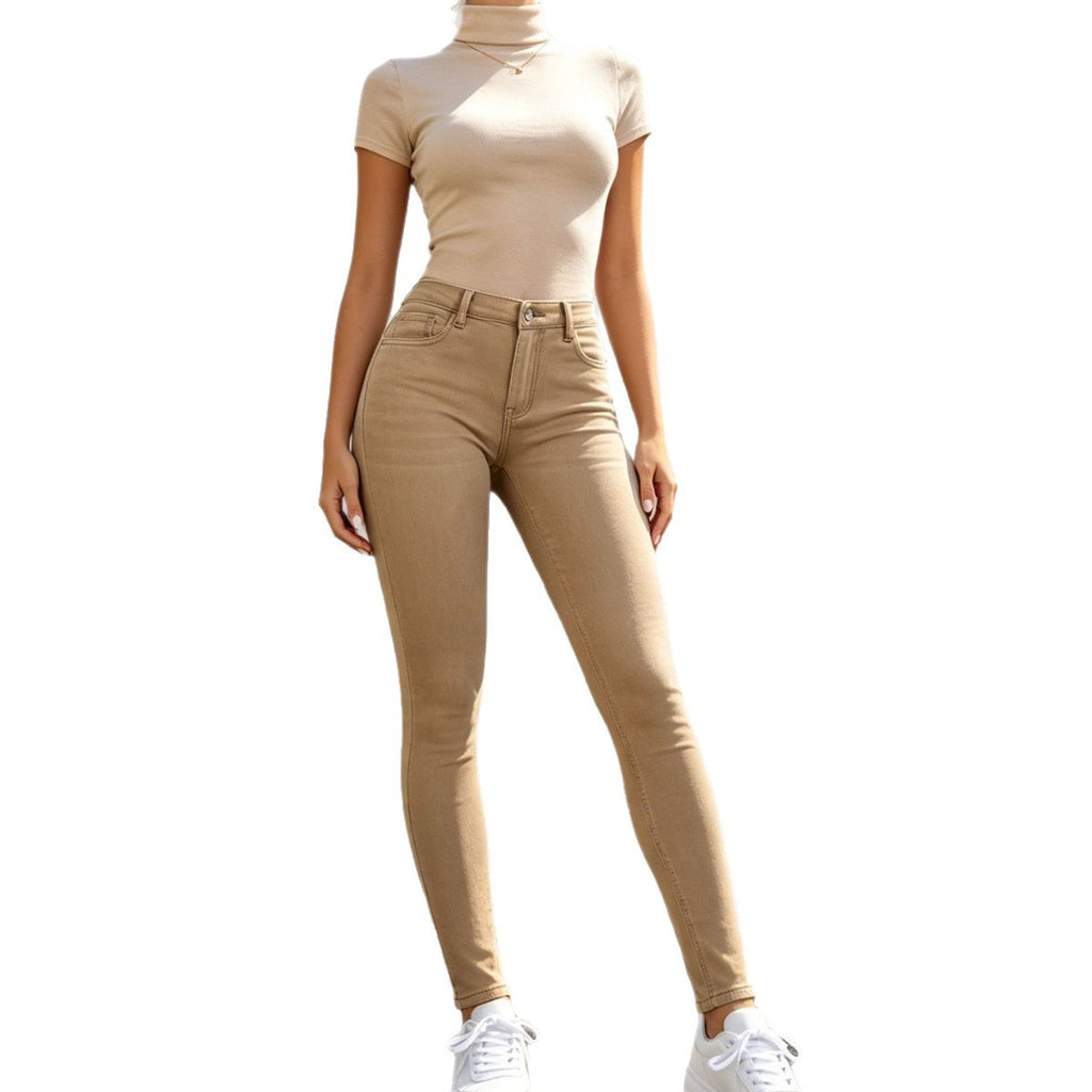 Femmes Casual Versatile Stretchy Slim-fit Crayon Croped Pantalons