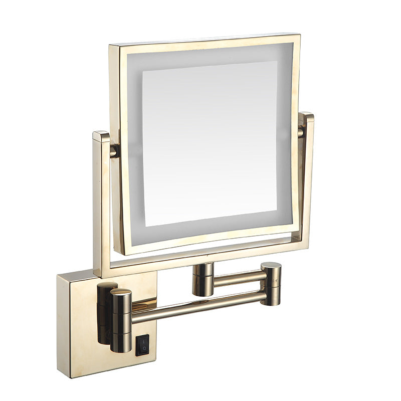 Miroir de maquillage LED double face à quatre faces avec lumières pliables extensibles Mir monoface