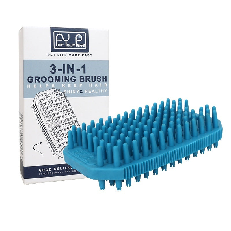 Peigne de massage de bain pour animaux de compagnie Mo brosse d'enlèvement des cheveux humide et sèche double usage