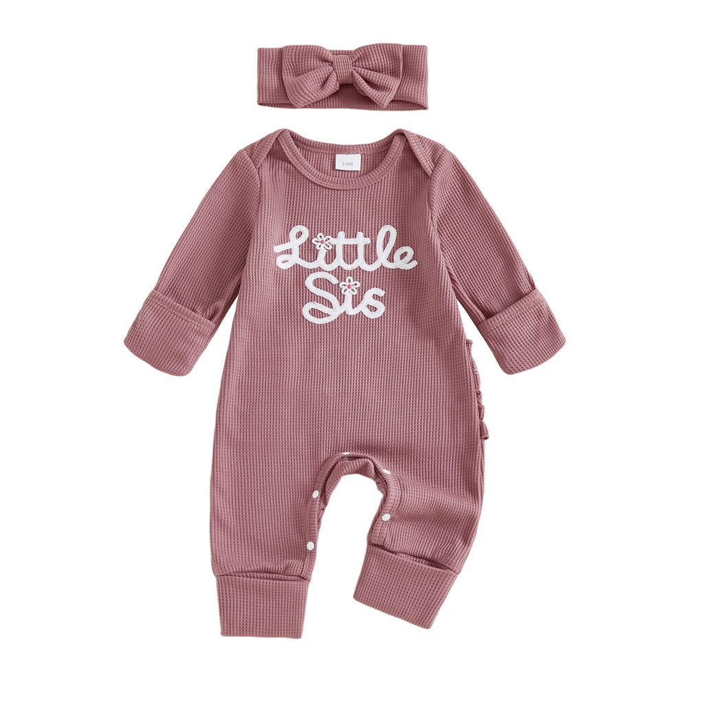 Robe de saut en lettre brodée à manches longues avec tête