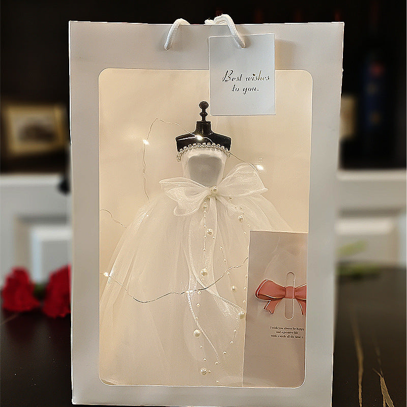 Princess Girl Toy Robe de mariée modèle boîte cadeau