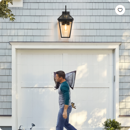 21inch H 2 Pack Outdoor Wall Lantern Light Modern Black Metal and Clear Glass for Porch