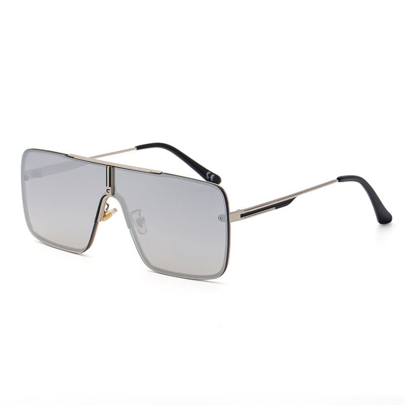 Lunettes de soleil grand format pour hommes avec cadres en métal