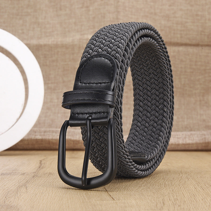 Ceinture tissée élastique sans punch pour hommes et femmes