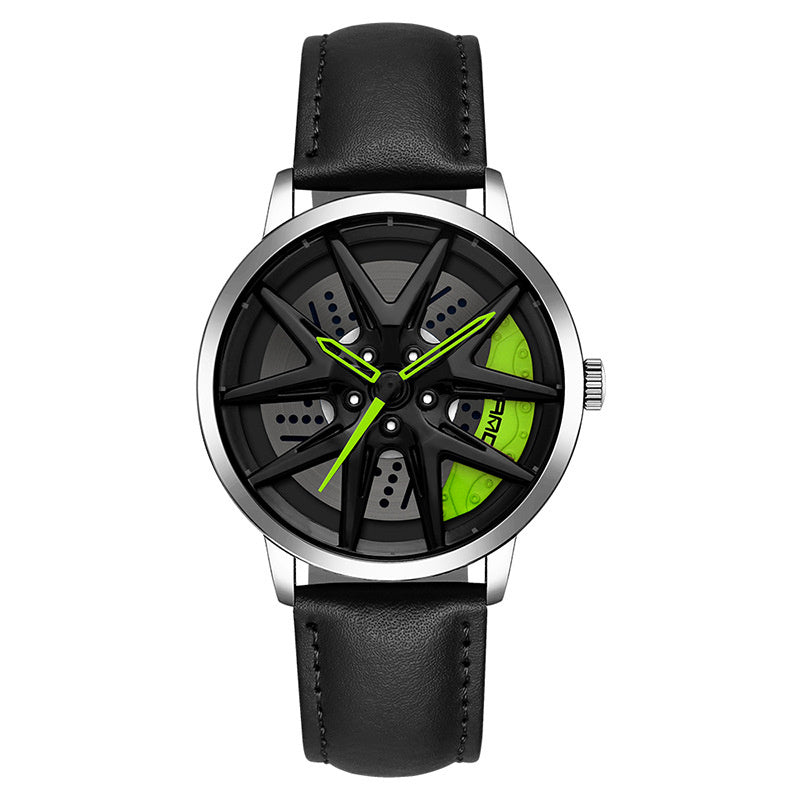Cool Wheel Personnalité Montre Quartz Hollow Out