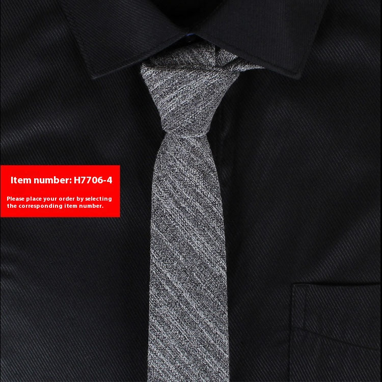 Solide Couleur Coréen Style Narrow Coton Homme 6cm Formel Porter Affaires Casual Mariage Tie