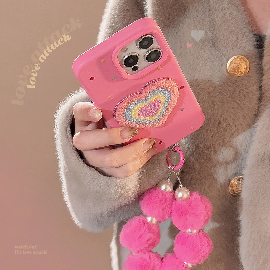 Coeur coloré Bracelet Soft Silicone Phone Case