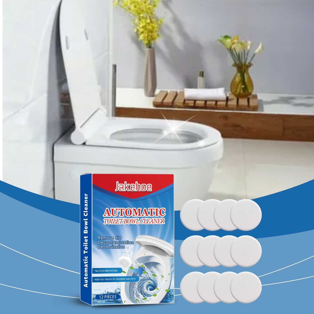 JAKEHOE Comprimés automatiques de nettoyage de cuvettes de toilette