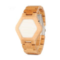 Montre analogique classique Quartz en bois