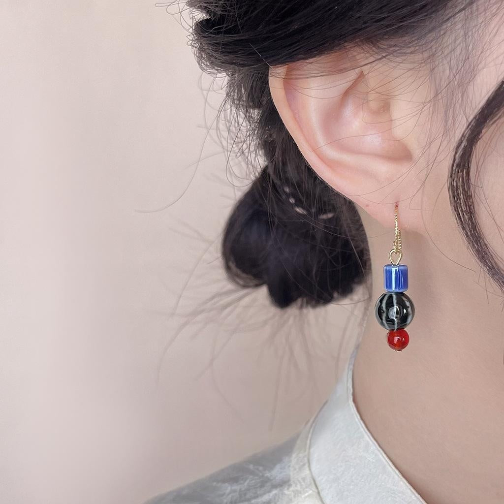 Boucles d'oreilles texturées faites à la main