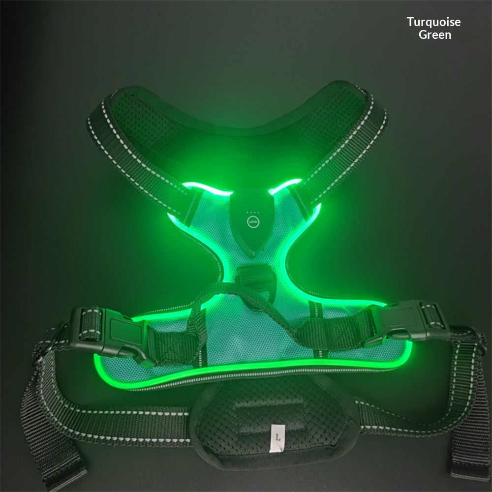 Led Pet Light-Up Harness Nighttime Dog Walking Anti-Collision Veste d'éclair réglable pour
